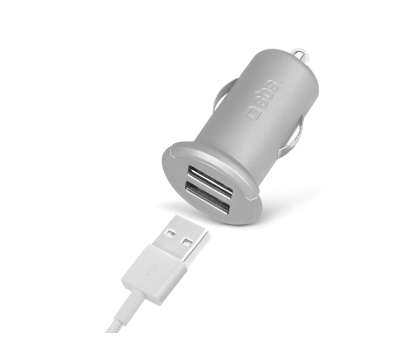 Ładowarka i akumulator SBS Ladowarka Samochodowa SBS 2.4 A 2 USB Srebrna